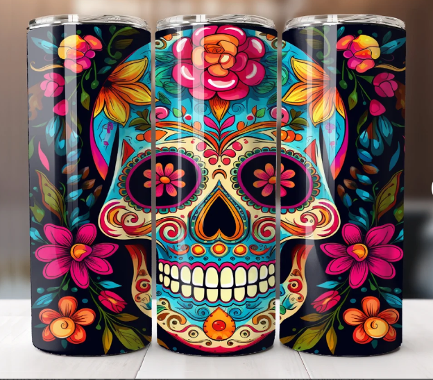 Flower Skull Tumbler