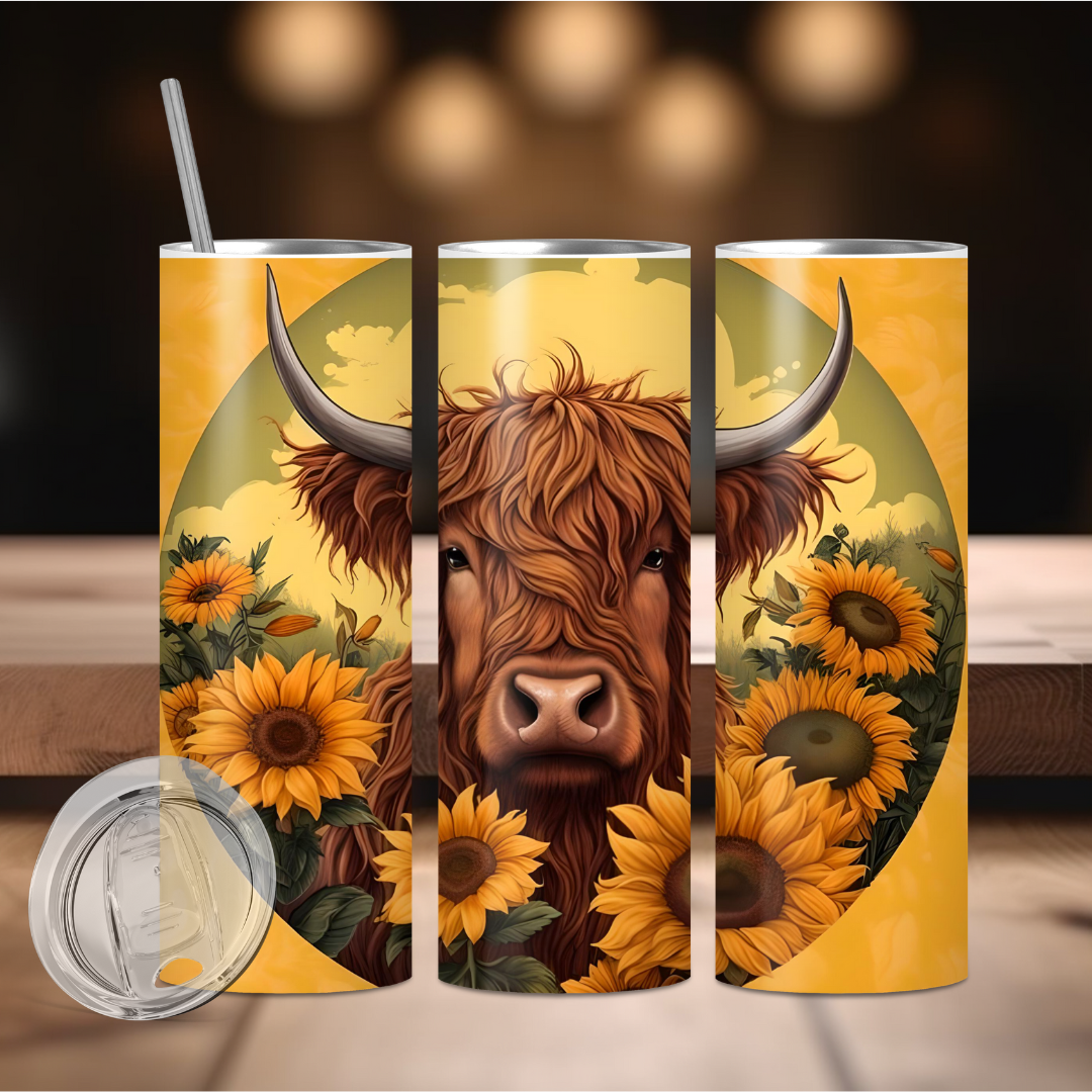 Sunflower Cow Tumbler