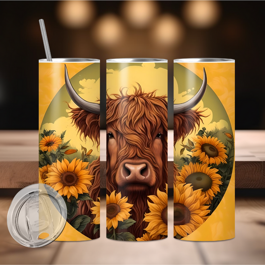 Sunflower Cow Tumbler